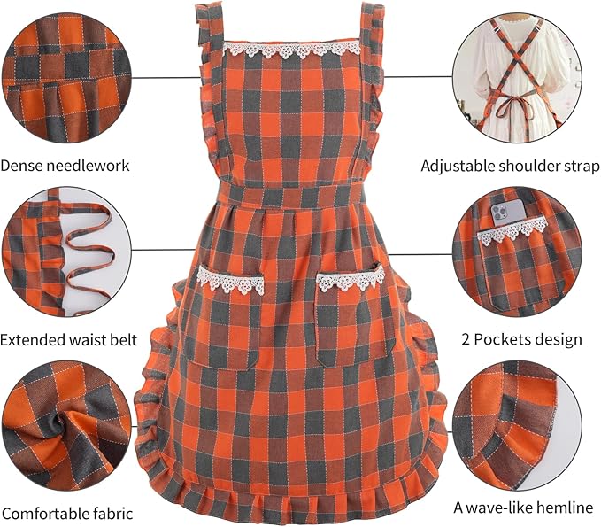 Funny Aprons for Women with Pockets, Kitchen Cooking Grilling Bbq Cute Chef Apron, Mothers Day Birthday Gifts for Women - Image 4