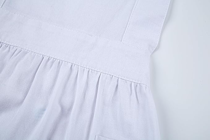 Hyzrz Retro Adjustable Ruffle Aprons with Pockets for Women Girls Vintage Cross Back Pinafore Dress Maid Costume Apron