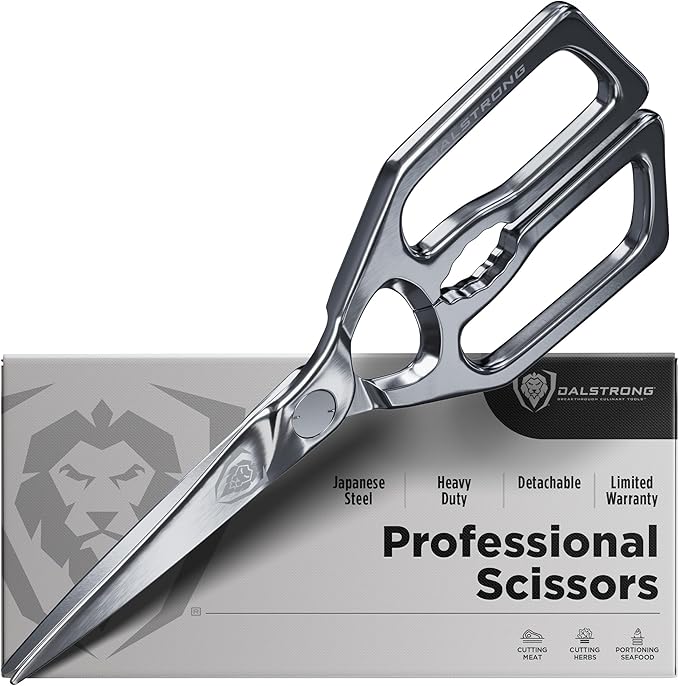 Dalstrong Kitchen Scissors — Japanese Stainless Steel Shears, Ambidextrous, Detachable for Cleaning — For Spatchcocking Chicken, Trimming Herbs, Pizza, Flatbread & Package Opening by Dalstrong
