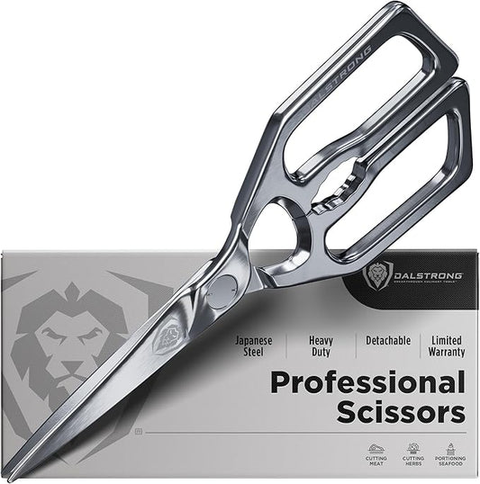 Dalstrong Kitchen Scissors — Japanese Stainless Steel Shears, Ambidextrous, Detachable for Cleaning — For Spatchcocking Chicken, Trimming Herbs, Pizza, Flatbread & Package Opening by Dalstrong