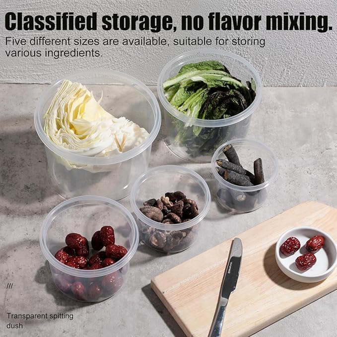 NVTED Big Bowl Food Storage Containers With Cover, Fresh-Keeping Transparent Storage Round Box Household Refrigerator Food Container for Everyday Use to Preserve Freshness (5, Circular) - Image 5
