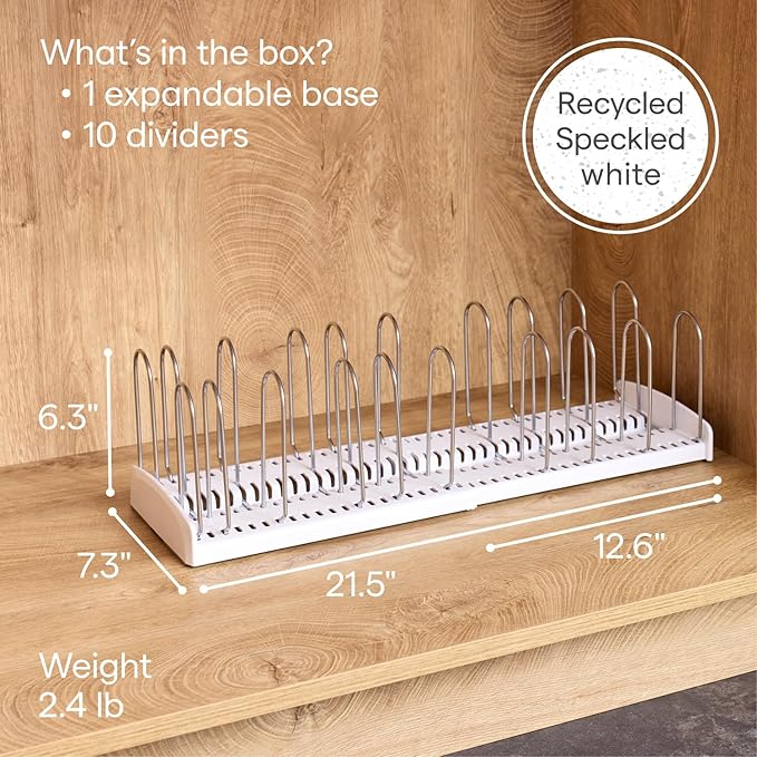 YouCopia StoreMore Expandable Cookware Rack with Tall Steel Wires, 12.5"-22" Wide Adjustable Pan Organizer for Kitchen Cabinet Storage, Premium Edition - Image 6