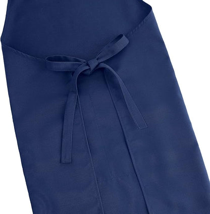 Apron for Men Women with Adjustable Straps and Large Pockets, Canvas Cotton Cooking Kitchen Chef Bib Aprons Waterproof Blue