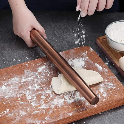 Berglander Rose Gold Rolling Pin, 16.7 Inches Stainless Steel Matte Finish With Rose Gold Titanium Plating Copper Rolling Pin For Baking, Pizza, Dough, Pie, Cookie, Gift Ideas For Bakers. - Image 9