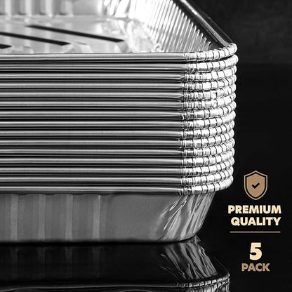 PLASTICPRO Aluminum Pans 5 Pack Disposable Cookie Sheets 9'' x 13'' Baking Pans Premium Quality Heavy Duty Cookie Sheet Pans - Image 7