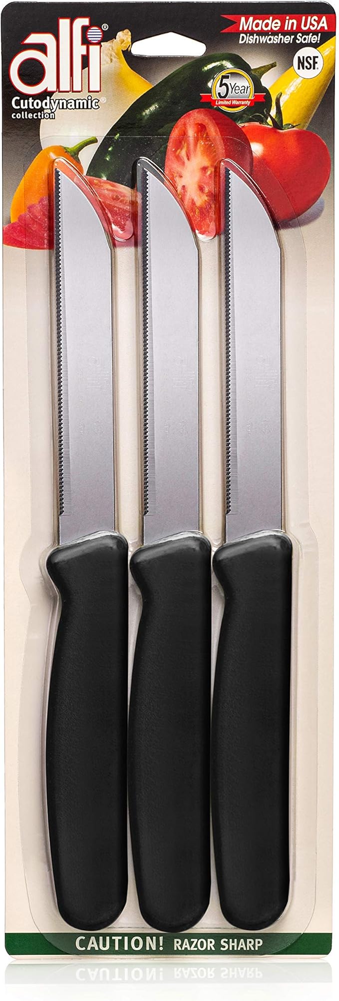 Alfi All-Purpose Knives Aerospace Precision Pointed Tip - Home And Kitchen Supplies - Serrated Steak Knives Set | Made in USA (Multicolor) - Image 8