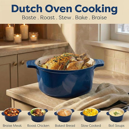 Gotham Steel 5 Qt Lightweight Dutch Oven Pot with Lid & Holders, Ceramic Non Toxic, Oven Safe & Even Heat Retaining Dutch Oven for Bread Baking Sourdough, Soup, Casserole, 70% Lighter than Cast Iron - Image 10