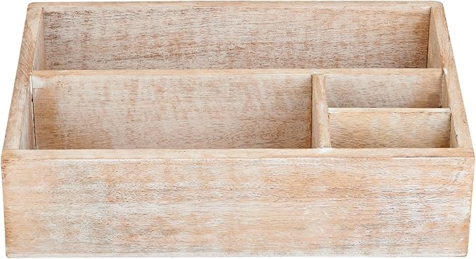 Coffee Station Organizer, Bar Farmhouse Cup Coffee Pod Holder with Handle, Storage Bin for Coffee Tea Bag Stirrer Accessories Organizer for Countertop (White)