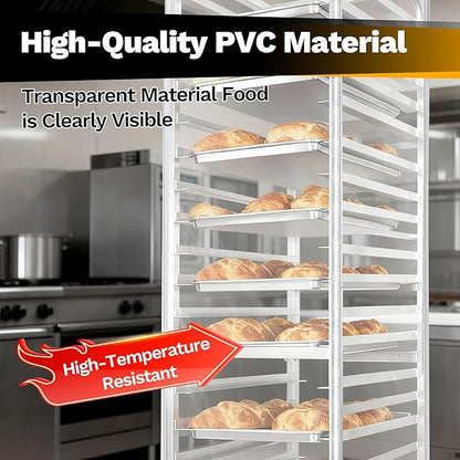 BIEAMA Bun Rack Cover – 10 Tier Commercial Bakers Racks Sheet Pan Rack Cover PVC with 2 Sided Zippers, Clear 27" L x 21" W x 33" H - Image 4