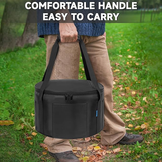 Dutch Oven Bag for 12 Inch,Durable Camp Dutch Oven Storage Bag,Carry Bag Extra Pockets and Sturdy Handles
