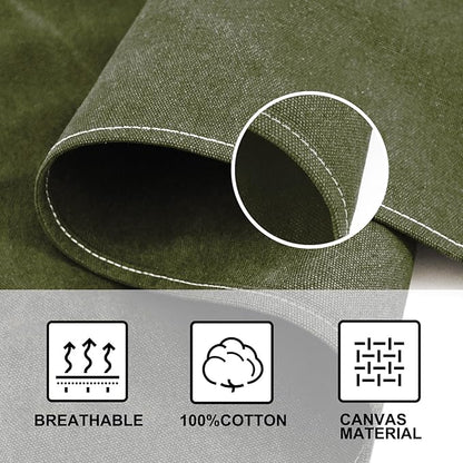 OUNLEN Chef Apron for Men Women Canvas Aprons with 3 Pockets Cross Back Resistant Work Apron for Cooking - Image 4
