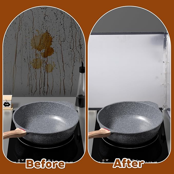 SHENLIU 3 Sided Splatter Guard, Anti Splatter Shield Stainless Steel Oil Splatters Guard for Stove Top, Foldable Grease Splatters Screen, Nonstick Oil Stove Heat Insulation Board for Cooking - Image 4