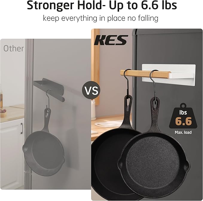 KES Magnetic Paper Towel Holder, White Paper Towel Holder for Refrigerator, Wood & Metal Paper Towel Roll Holder, KPH502MA-WH