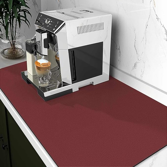 WISELIFE Dish Drying Mat Super Absorbent Drying Mat Large Dish Drying Mats for Kitchen Counter Easy Clean Dish Mat Kitchen Drying Mat18"x 28" Classic Red - Image 2