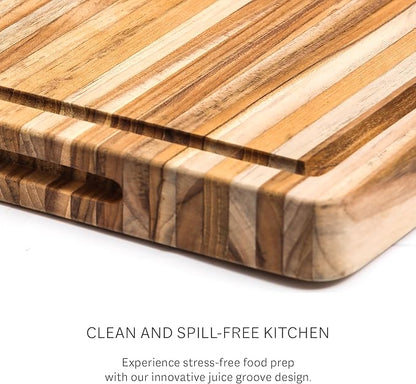 Teakhaus Cutting Board - Extra Large (XL) Wood Cutting Board with Juice Groove - Holiday Gift Ideas for Men and Women - Gift-Ready, Reversible, Edge Grain Wood, Knife Friendly - FSC Certified - Image 9