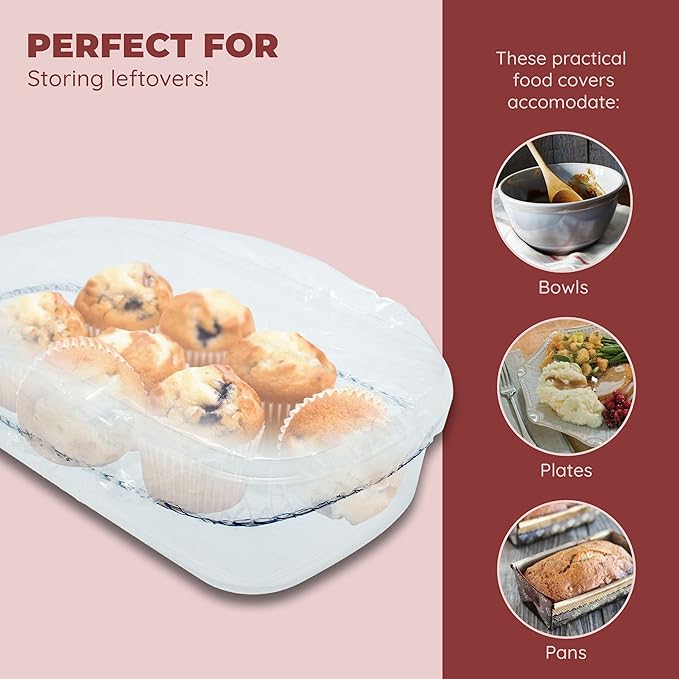 Culinary Elements Reusable Bowl Covers, Fits Small Bowls,12-Pack, 4 Sizes with Elastic, BPA-Free Plastic Food Storage Lids for Leftovers, Snacks & Prep Bowls - Image 3