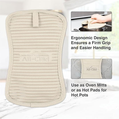 All-Clad Premium Pot Holder & Hot Pad: Heat Resistant to 500 Degrees - 100% Cotton, 10"x6.25" Hot Pad for Kitchen and Barbeque, (1-Pack), Almond - Image 5