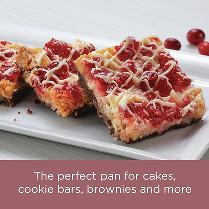 Farberware Baking Nonstick Cake Pan, Rectangle, 9 Inch x 13 Inch, Red Rose Gold