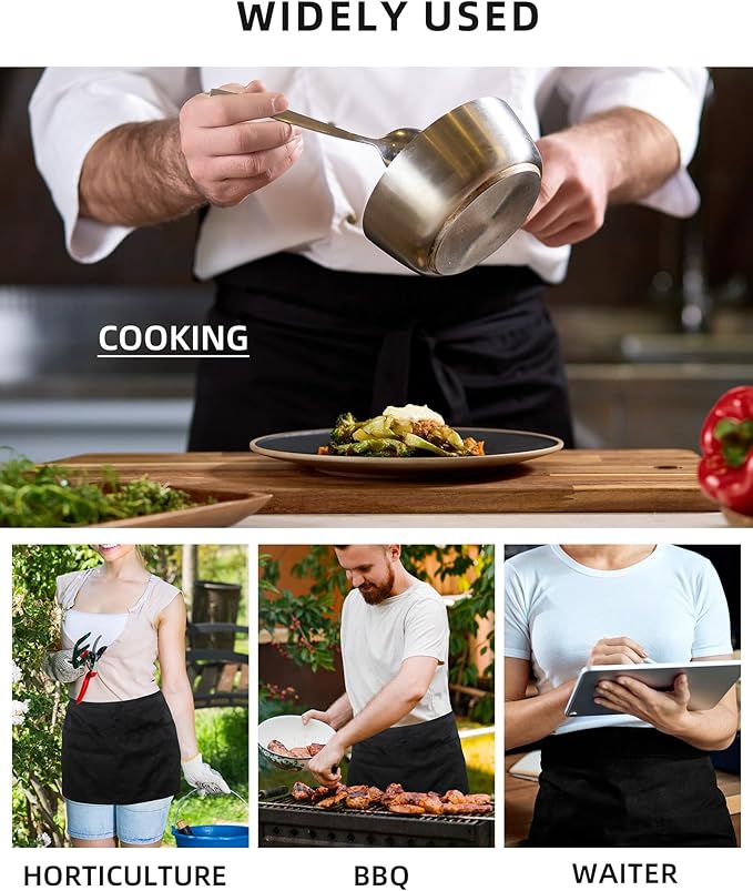 Xeoxarel Aprons with 4 Pockets (Available in 3 Pack / 7 Pack) 23.5'' X 11.5'' - Image 2
