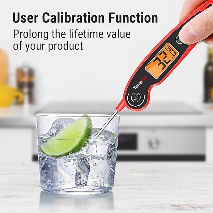 TempPro TP605 Instant Read Meat Thermometer for Cooking, Waterproof Digital Food Thermometer with Large Backlit LCD, Kitchen Thermometer for Grilling, Smoking & Candy Making (Previously ThermoPro) - Image 6
