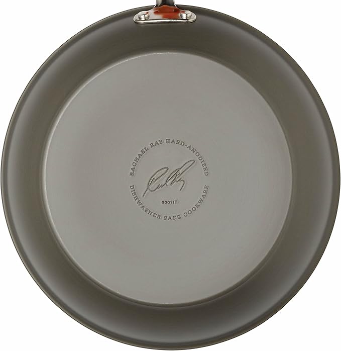 Rachael Ray - 87630 Rachael Ray Cucina Hard Anodized Nonstick Cookware Pots and Pans Set, 12 Piece, Gray with Red Handles - Image 14