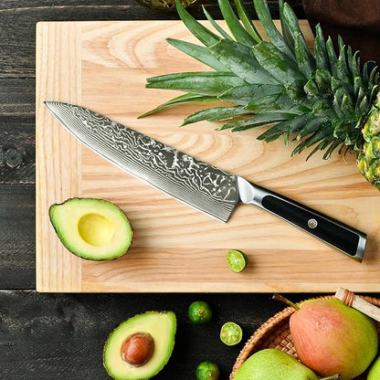 Sunnecko 8 Inch Japanese Damascus Chef Knife - Ultra Sharp 10-12 Degree Edge VG10 67 Layers Kitchen Cooking Knife for Meat, Vegetable & Fruit, Full Tang Professional Forged Blade, Premium Gift Box - Image 6