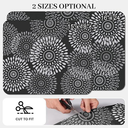 LuxStep Dish Drying Mat Super Absorbent Kitchen Counter Mat Rubber Backing Draining Mat Easy to Clean Kitchen Accessories Dish Rack Pad for Dishes, Utensils, Countertops, Sinks 16" x 24" Black - Image 2