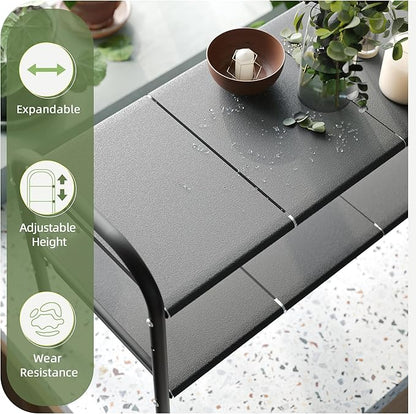NETEL Under Sink Organizers and Storage, 2 Tier Expandable Under Cabinet Organizer Shelf with 8 Removable Panels,under sink shelf bathroom,Adjustable Shelf for Cupboard