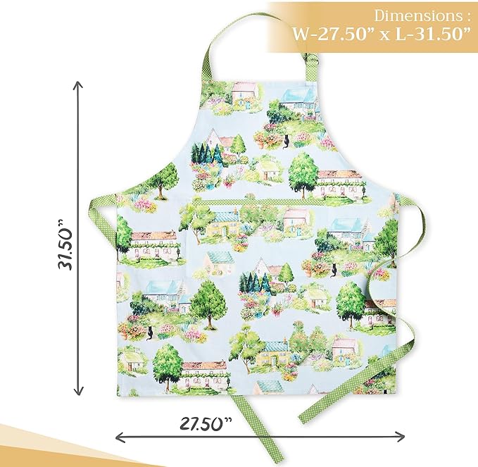 Maison d' Hermine 100% Cotton Apron for women with Pocket Kitchen Chef Apron for Men Cooking Mothers Day Gifts