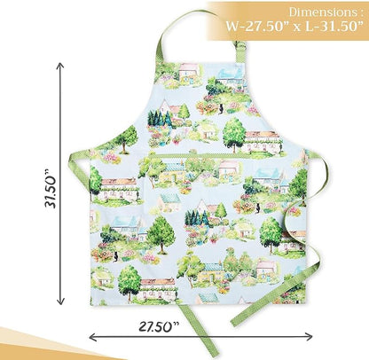 Maison d' Hermine 100% Cotton Apron for women with Pocket Kitchen Chef Apron for Men Cooking Mothers Day Gifts