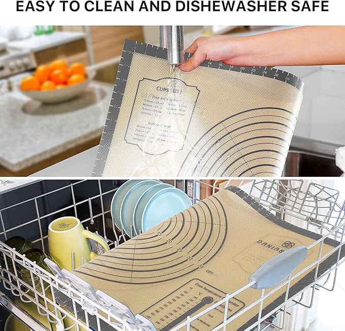Baking Mat, 26" x 16" Large Silicone Non-slip Baking Pastry Mat with Measurement, Non Stick Silicone Mats for Kitchen Counter, Fondant Mat, Counter Mat, Dough Rolling Mat, Oven Liner, Pie Crust Mat - Image 7