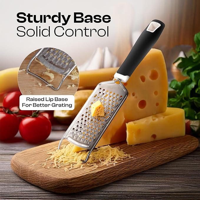 Handheld Cheese Grater & Cheese Shredder – Stainless Steel, Rust-Proof, Non-Slip Handle, Durable Flat Grater for Parmesan, Chocolate, Spices, Vegetables & More – Multi-Purpose & Easy to Clean. - Image 4