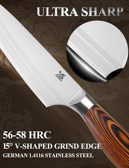 MSY BIGSUNNY 5pcs Knife Set Kitchen Utensils Knife, German Stainless Steel Professional Chef Kitchen Knife Set