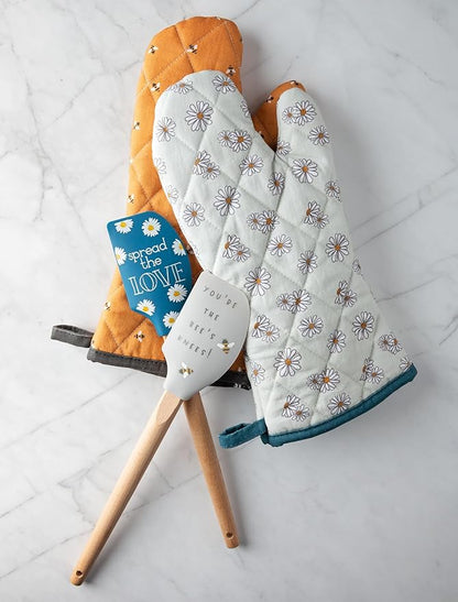 Karma, Silicone Spatula with Wood Handle Heat Resistant, Baking, cooking and Mixing Spatulas, Modern Farmhouse Kitchen Décor, Gift for Chef, Cooks, Housewarming Gift, Shelly Floral