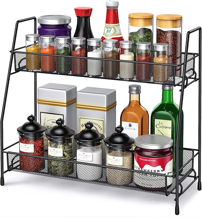 SPISPI Spice Rack Organizer for Cabinet, Bathroom Organizer Countertop, Bathroom Counter Organizer, Kitchen Countertop Organizer, Bathroom Vanity Organizer by SPISPI