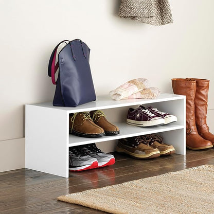 Whitmor Stackable 31" Extra Wide 2-Shelf Storage Organizer, White - Image 2