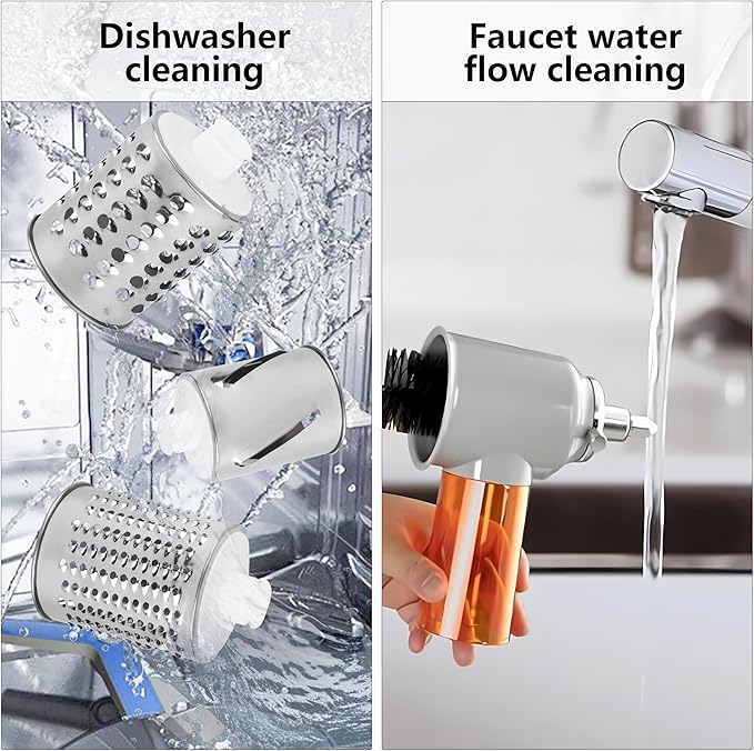 Slicer Shredder Attachment for Kitchenaid Stand Mixer, Cheese Grater Attachment, Vegetable Slicer Attachment, Food Processor Attachment for Kitchen Aid Stand Mixer with 3 Blades (Grey)