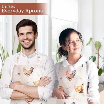 Maison d' Hermine 100% Cotton Apron for women with Pocket Kitchen Chef Apron for Men Cooking Mothers Day Gifts