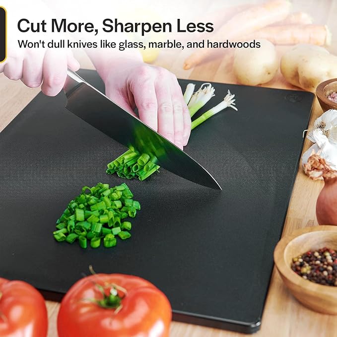 Thirteen Chefs Large 18 x 12 Black Plastic Cutting Board - 1/2" Thick HDPE for Restaurants and Professional Kitchens, NSF - Image 5