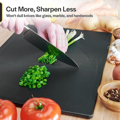 Thirteen Chefs Large 18 x 12 Black Plastic Cutting Board - 1/2" Thick HDPE for Restaurants and Professional Kitchens, NSF - Image 5