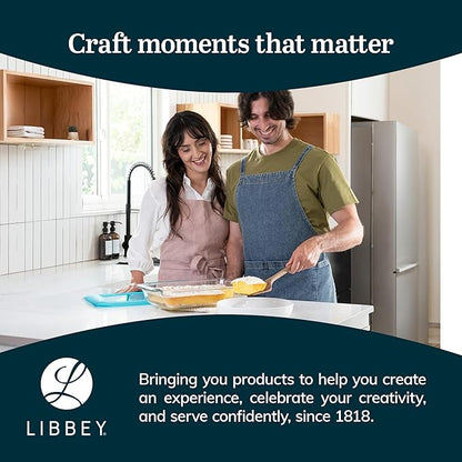 Libbey Baker’s Premium 2 Piece Glass Baking Dish Set, Stackable Casserole Dish with Lid Set, Baking Glassware for Casseroles, Lasagna, Brownies, Cakes - Image 6