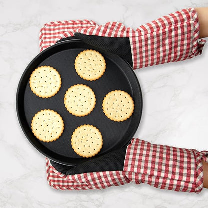Oven Mitts and PotHolders Sets, 4 Pcs Kitchen Oven Glove High Heat Resistant 400°F Pot Holders for Kitchen, Non-Slip Neoprene Oven Mitts are Suitable for Cooking, Baking (Red Grid) - Image 5