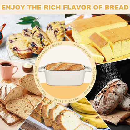 Oval Enameled Cast Iron Dutch Oven with Lid - 3.6QT Sourdough Bread Pans for Baking