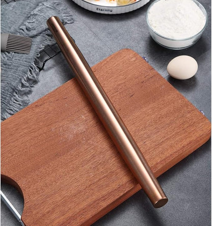 Berglander Rose Gold Rolling Pin, 16.7 Inches Stainless Steel Matte Finish With Rose Gold Titanium Plating Copper Rolling Pin For Baking, Pizza, Dough, Pie, Cookie, Gift Ideas For Bakers. - Image 3