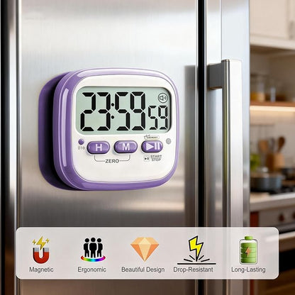 Antonki 2 Pack Classroom Timers for Kids Teachers, Magnetic Countdown Digital Kitchen Timer for Cooking, Study, Exercise, Games, Time Mangement - Loud/Silent Mode - Battery Included - Image 4