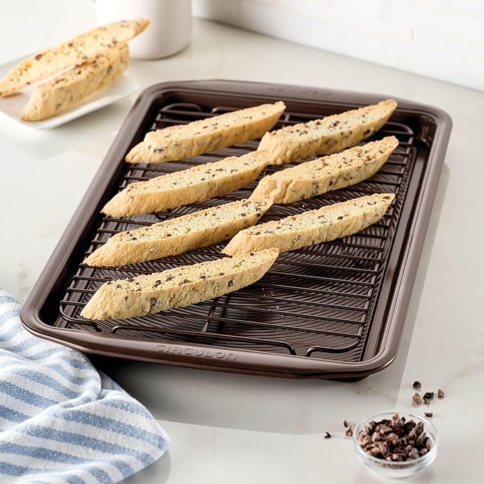 Circulon Nonstick Bakeware Set with Nonstick Cookie Sheet / Baking Sheet and Cooling Rack - 2 Piece, Chocolate Brown - Image 8