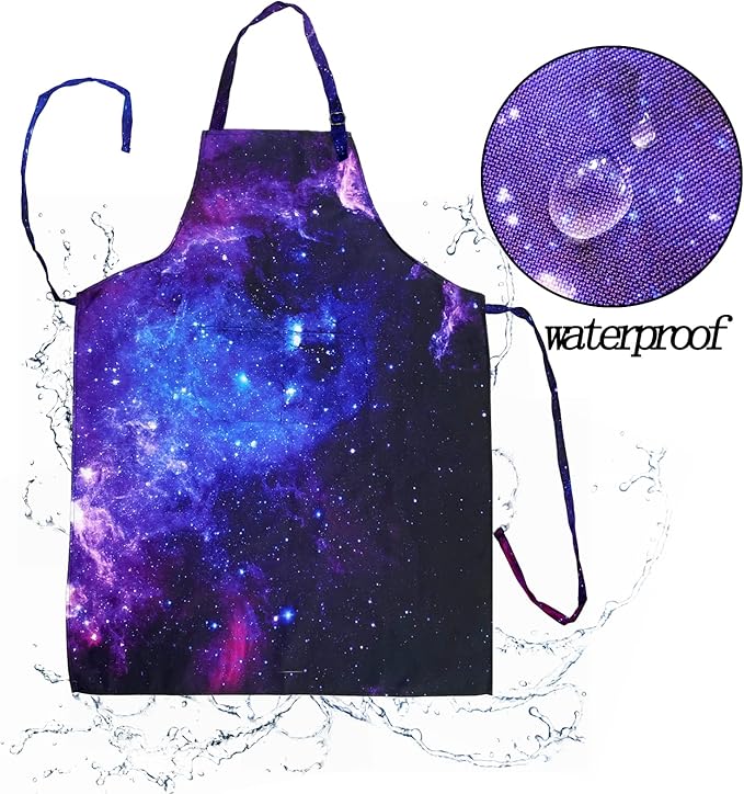 Adjustable Waterproof Apron Bib Apron with 2 Pockets Cooking Kitchen Aprons for Women Men Chef