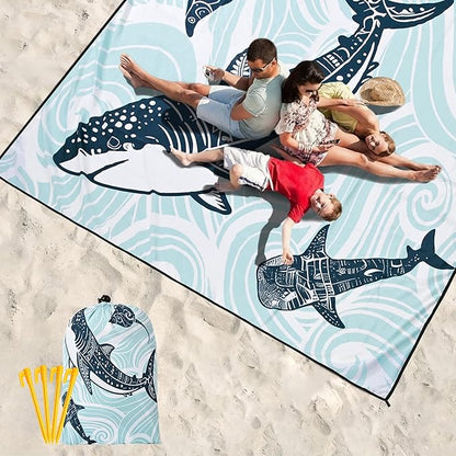 WIWIGO Beach Blanket Waterproof Sandproof Beach Mat 79" X 83"/10'x9'for 2-8 Adults Quick Drying Outdoor Picnic Mat Beach Accessories for Travel, Camping, Hiking - Image 6