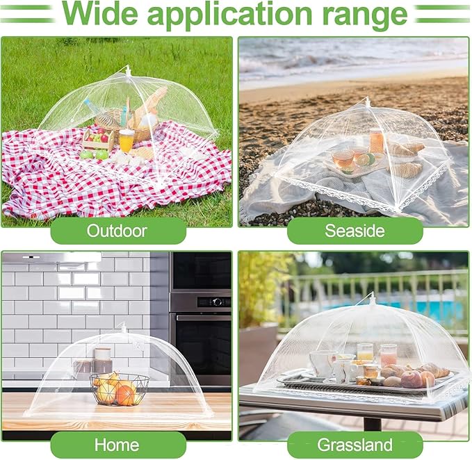 3 Pack Mesh Food Covers 19 inch, Large and Tall Food Covers, Pop-Up Mesh Food Covers Tent Umbrella for BBQs, Outdoors, Screen Tents, Parties Picnics - Image 7
