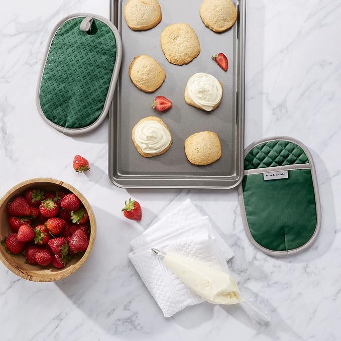 KitchenAid Asteroid Pot Holder 2-Pack Set, Pebbled Palm Green, 6.5"x10" - Image 2